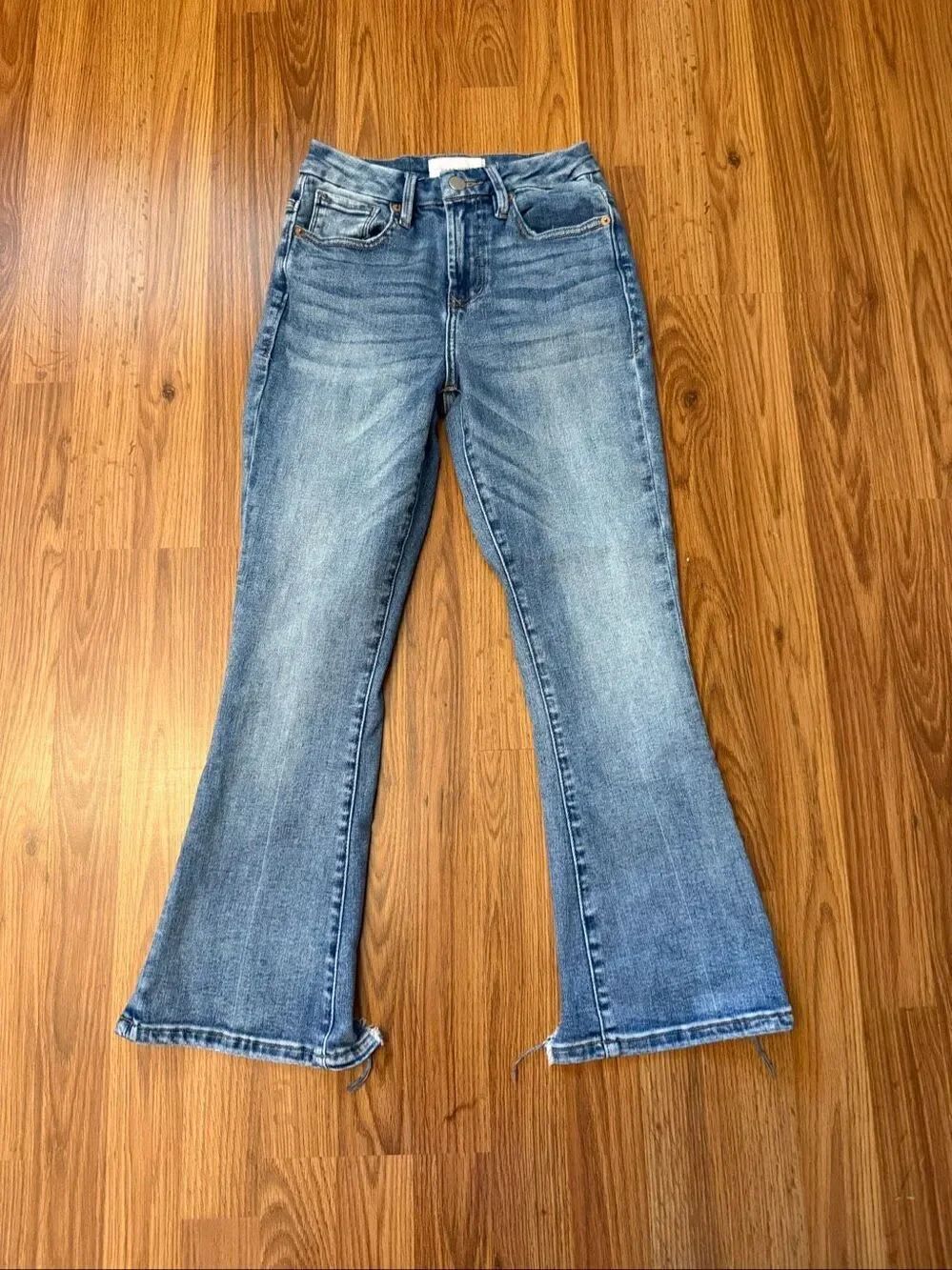 Dear John Women's Stretch High Waist Jeanne Flare Denim Jeans Blue Size 25